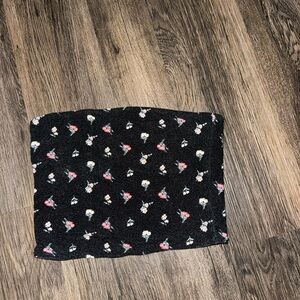 Floral Black Tube Top